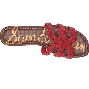 Sam Edelman Red Woven Beckie Leather Summer Sandal